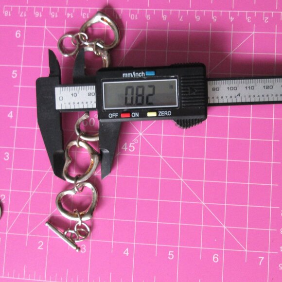 Sterling Silver Heart Link Links Toggle Bracelet Stamped 925 Bold Chunky… - Picture 7 of 12